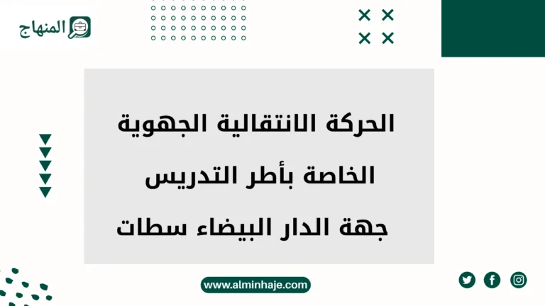 مذكرة الحركة الانتقالية الجهوية الخاصة بأطر التدريس جهة الدار البيضاء سطات