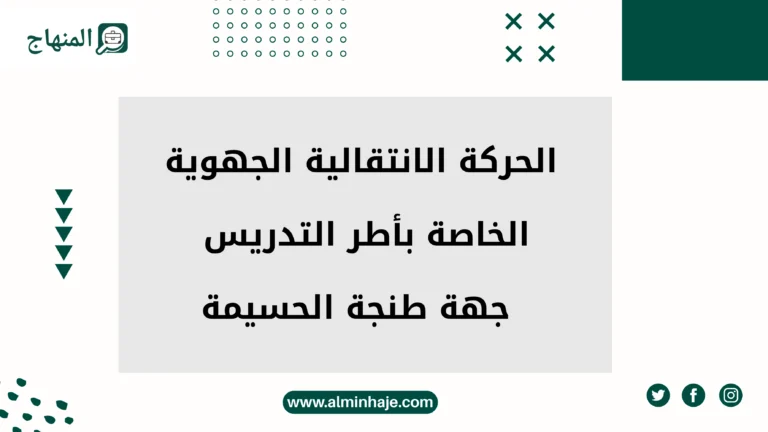 مذكرة الحركة الانتقالية الجهوية الخاصة بأطر التدريس جهة طنجة الحسيمة 2025
