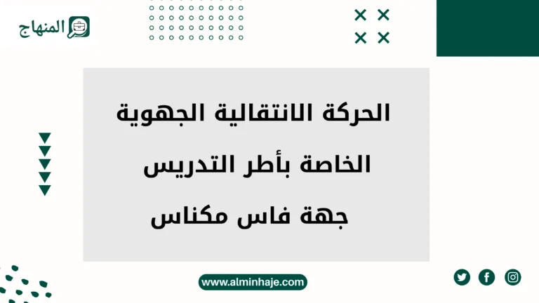 مذكرة الحركة الانتقالية الجهوية الخاصة بأطر التدريس جهة فاس مكناس