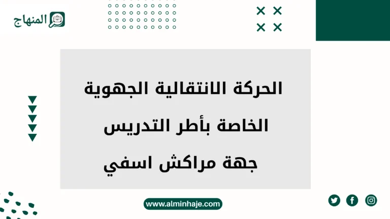 مذكرة الحركة الانتقالية الجهوية الخاصة بأطر التدريس جهة مراكش اسفي